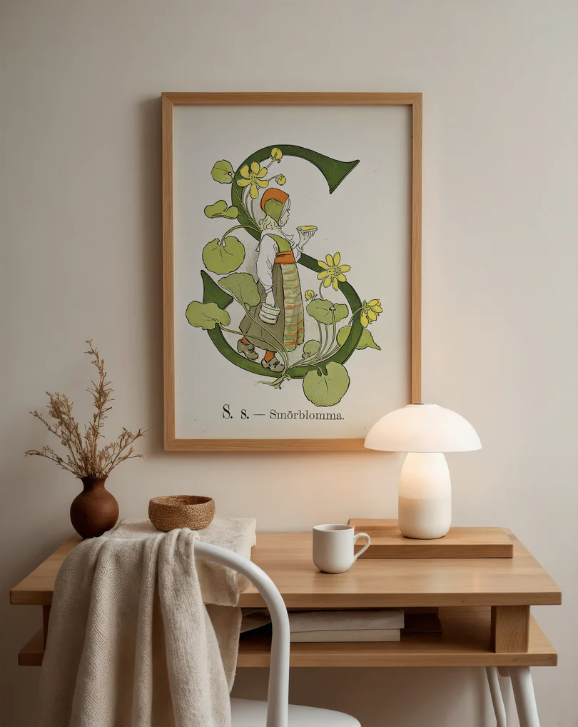 Image of poster Prinsarnes blomsteralfabet – S