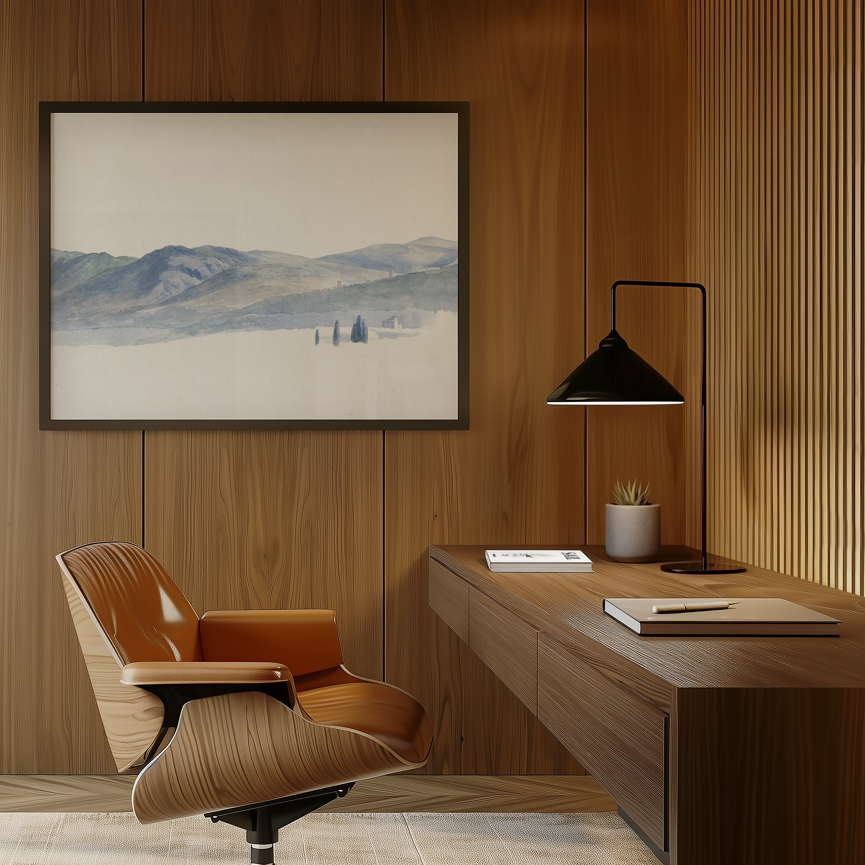 Image of poster Gezicht op de heuvels rond Tivoli by Abraham Teerlink