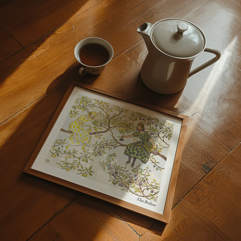 Image of poster Fröknarna Plommon by Elsa Beskow