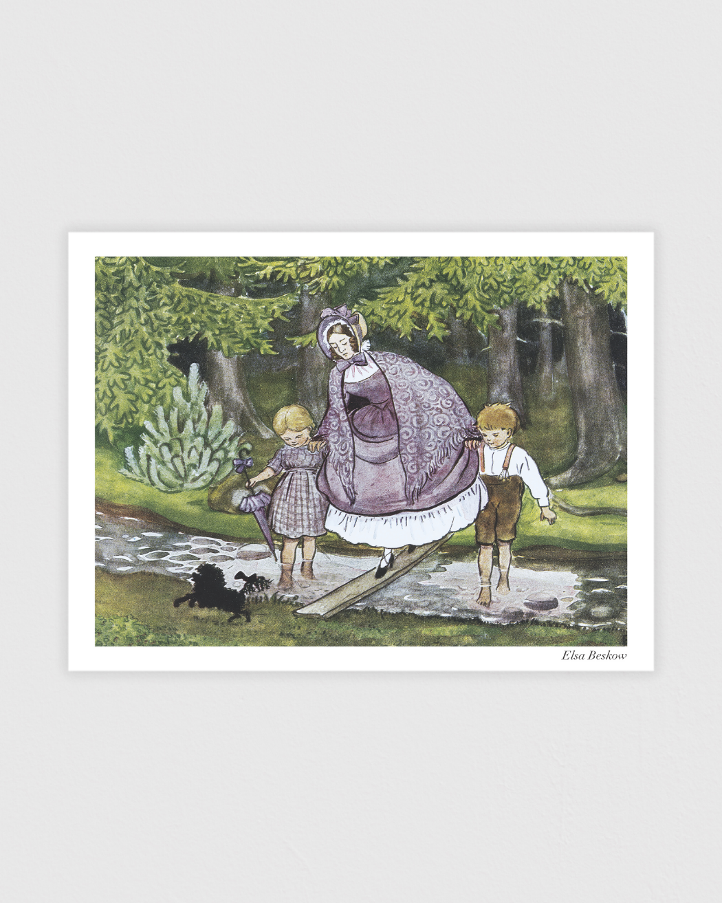 Bild på Tant Grön, Tant Brun och Tant Gredelin - Petter,Lotta och Tant Gredelin går över bäcken