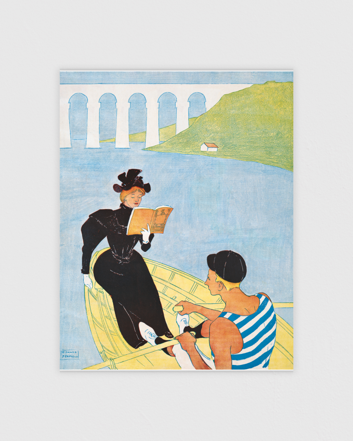 Bild på Woman reading in a row boat