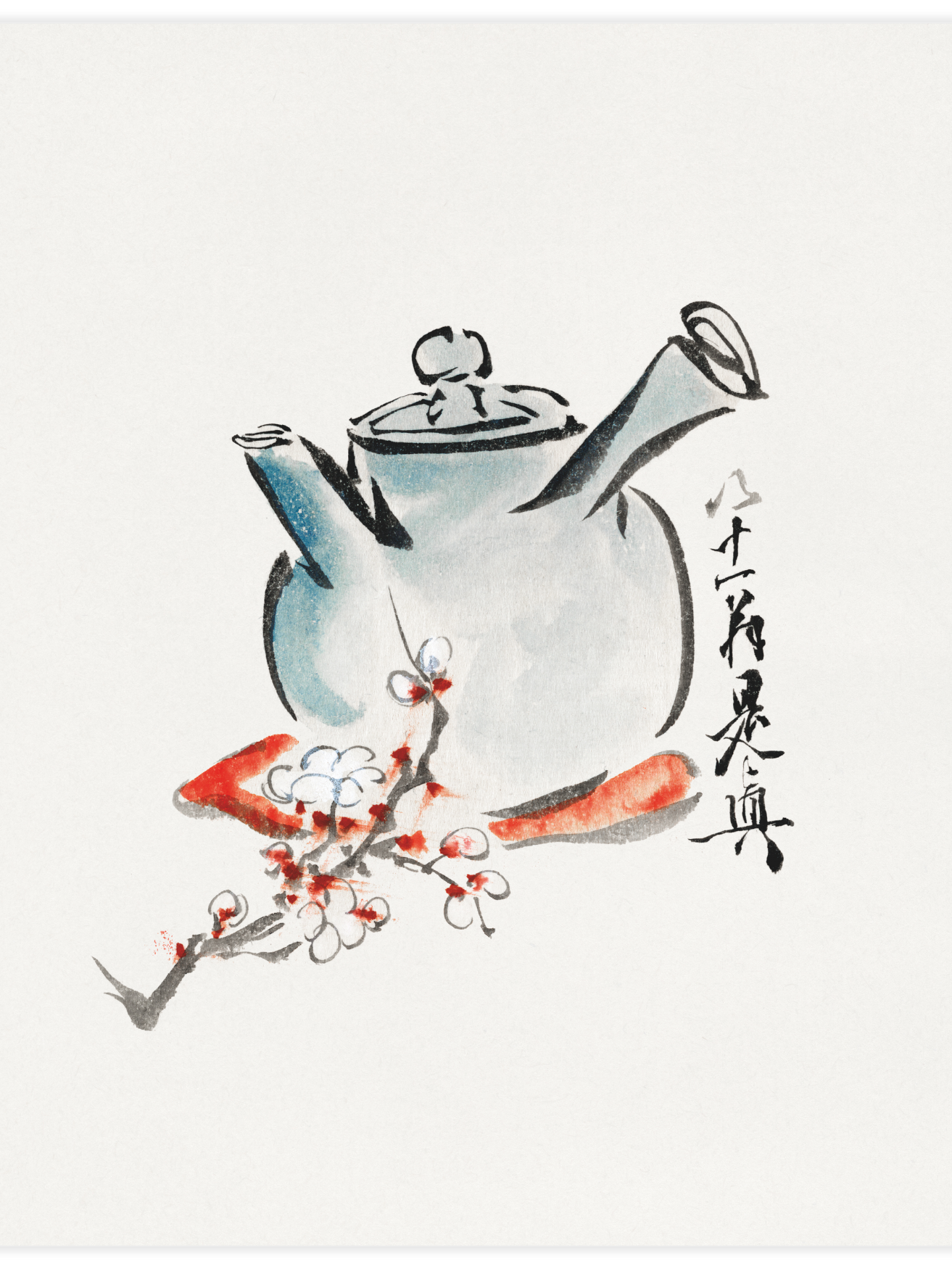 Bild på Teapot with cherry or plum blossoms
