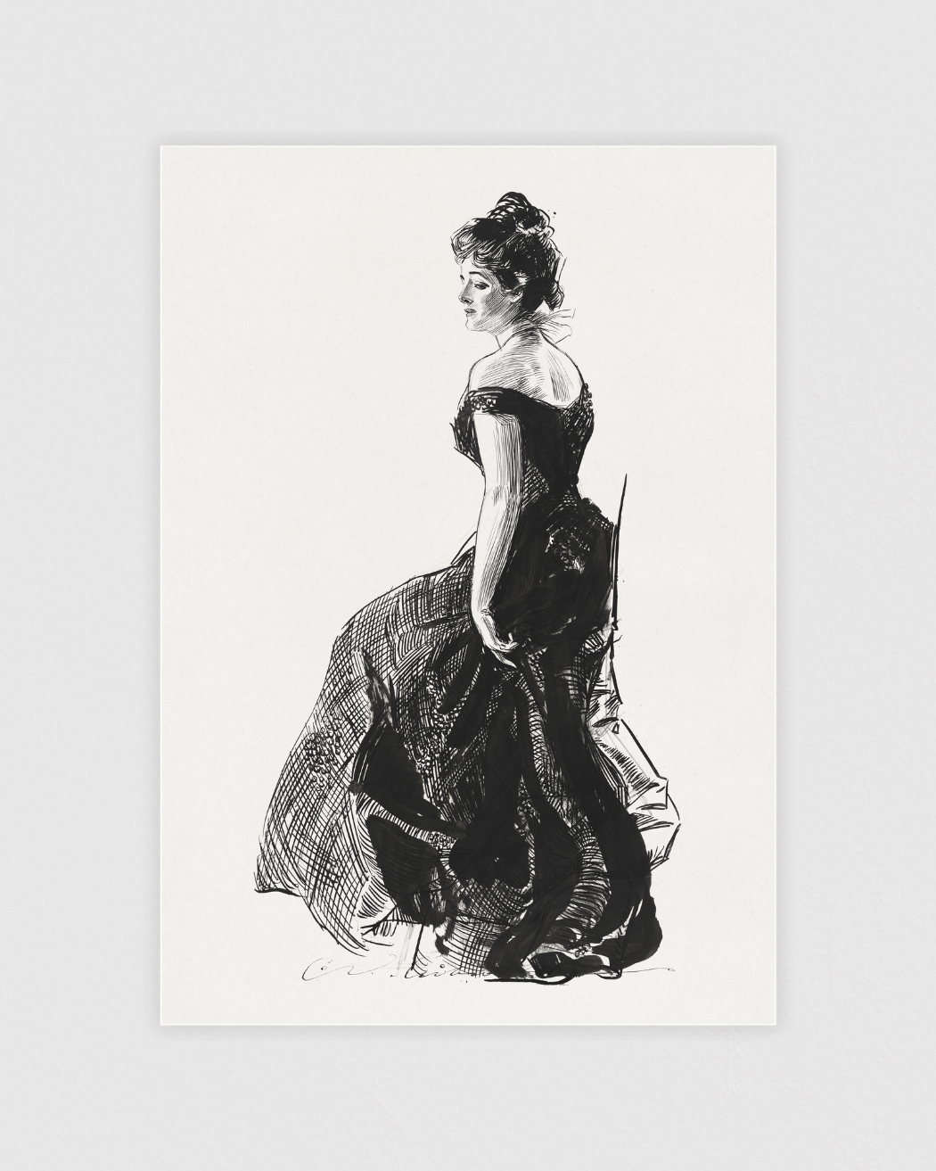 Bild på Woman in black evening dress