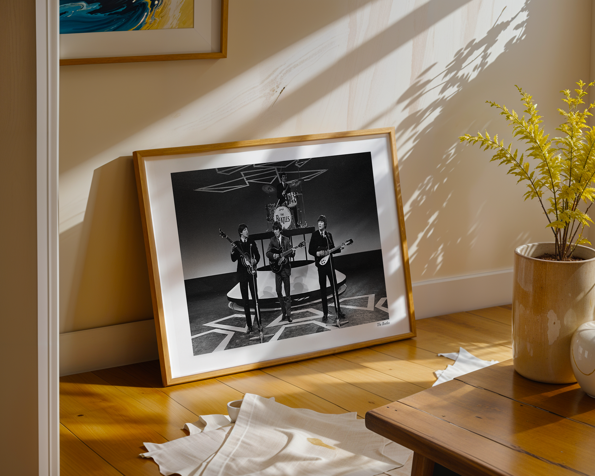 Bild på Televisie optreden van The Beatles in Treslong te Hillegom