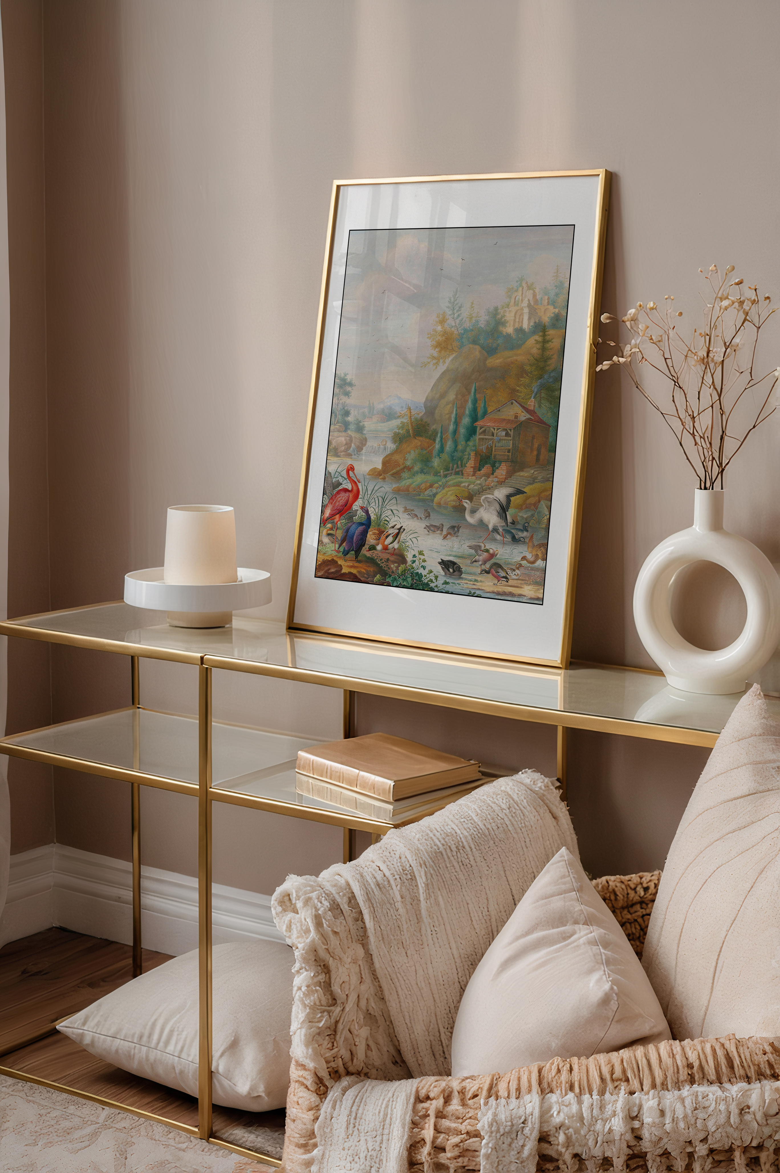 Bild på Birds near a Mountain Stream