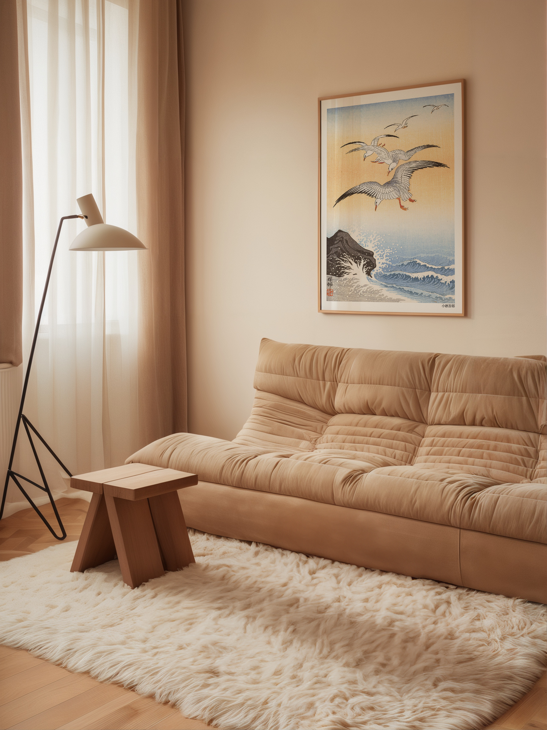 Bild på Five Seagulls Above a Stormy Sea