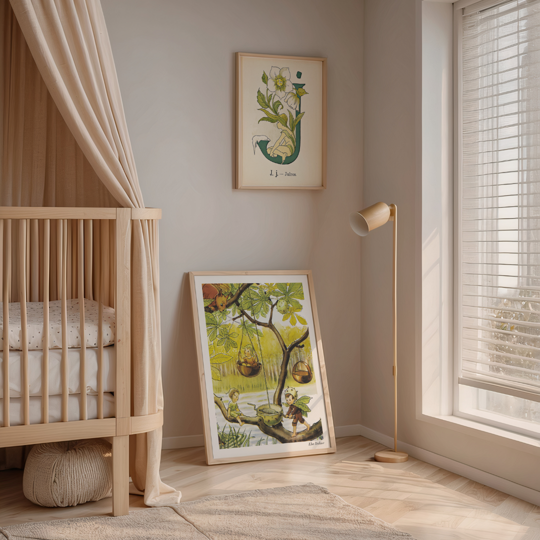 Image of Poster tavelvägg nordic interior barnrum Beskow Adelborg