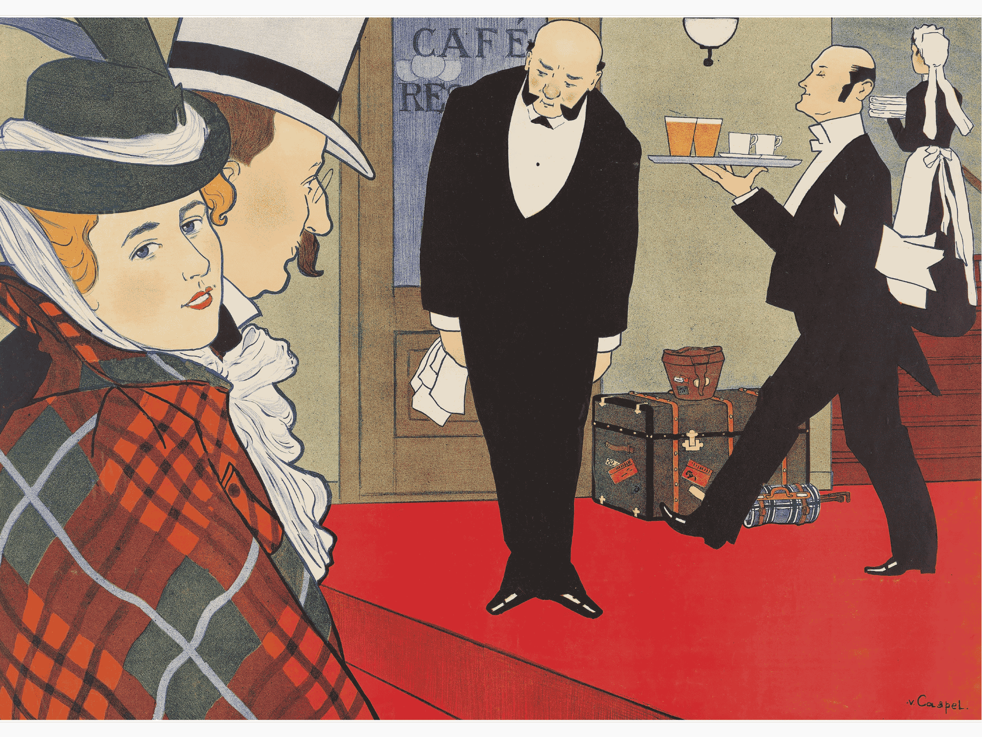 Bild på Man en vrouw en twee obers