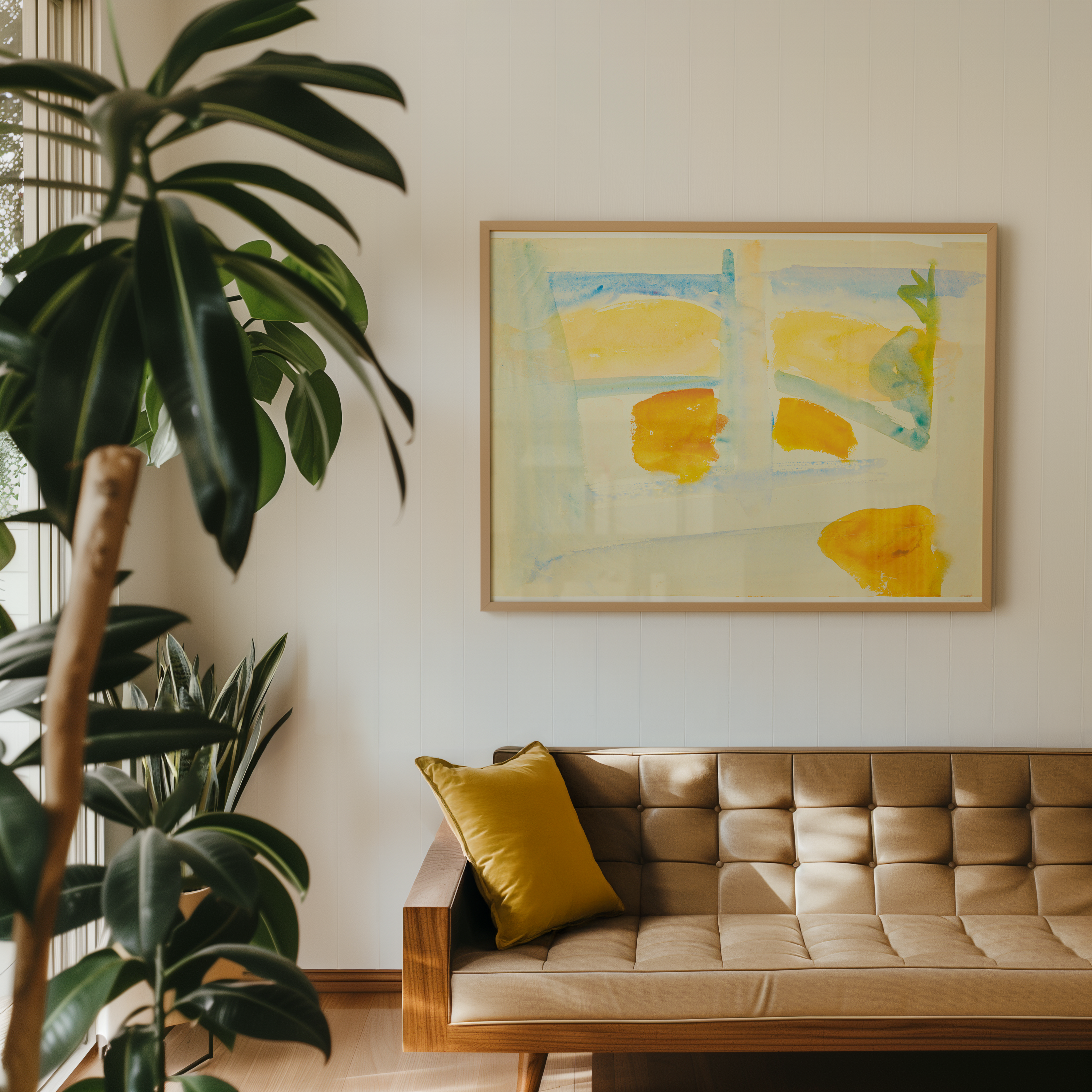 Bild på Udsigt gennem et vindue til en strand, Sydfrankrig