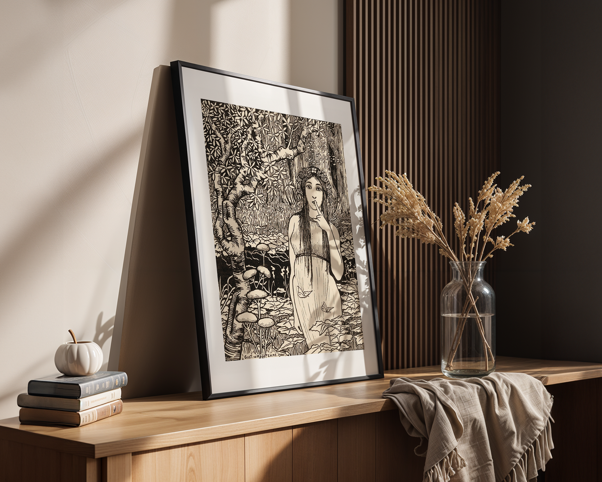 Bild på Vrouw in boslandschap