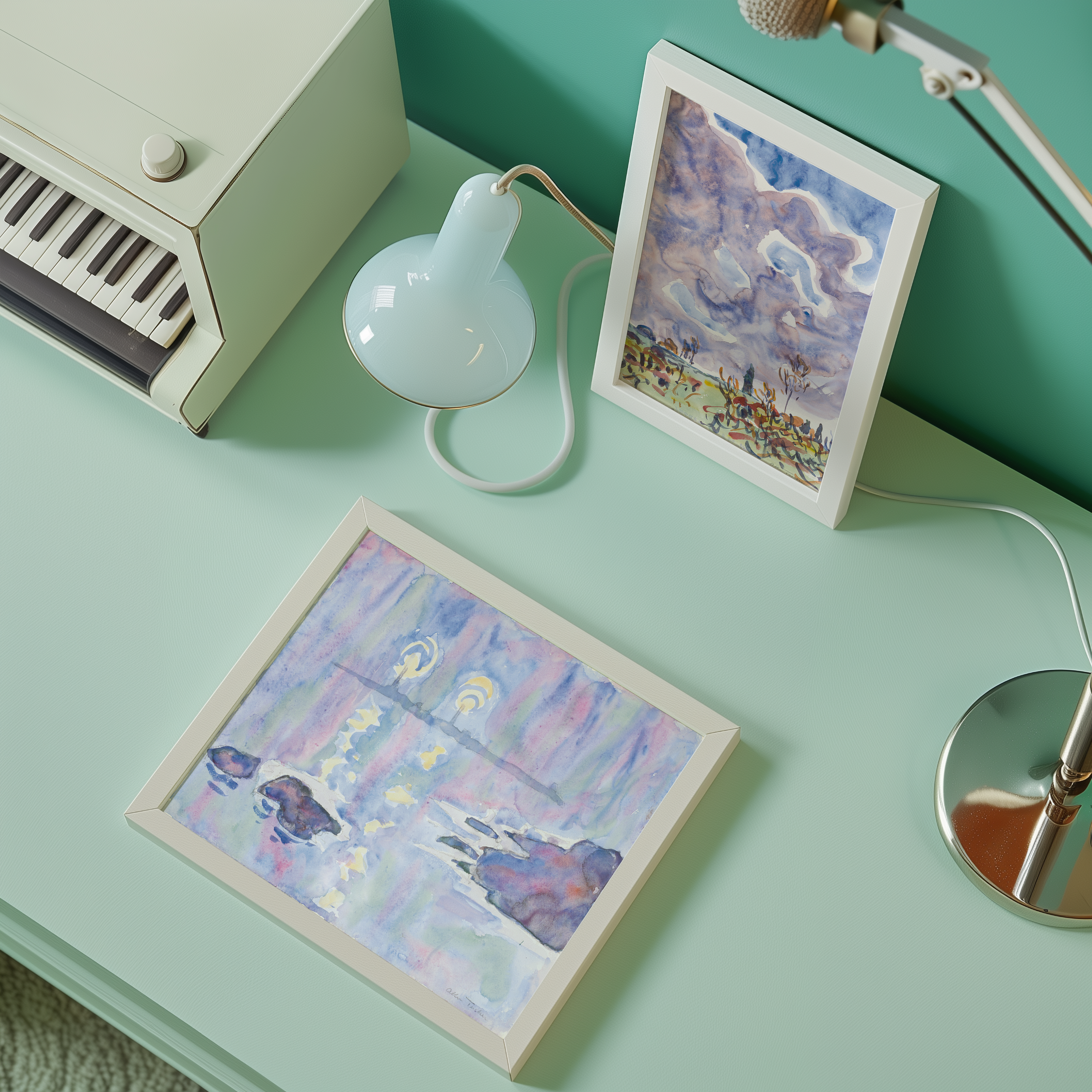 Bild på Watercolor No.73, Blue and Lavender