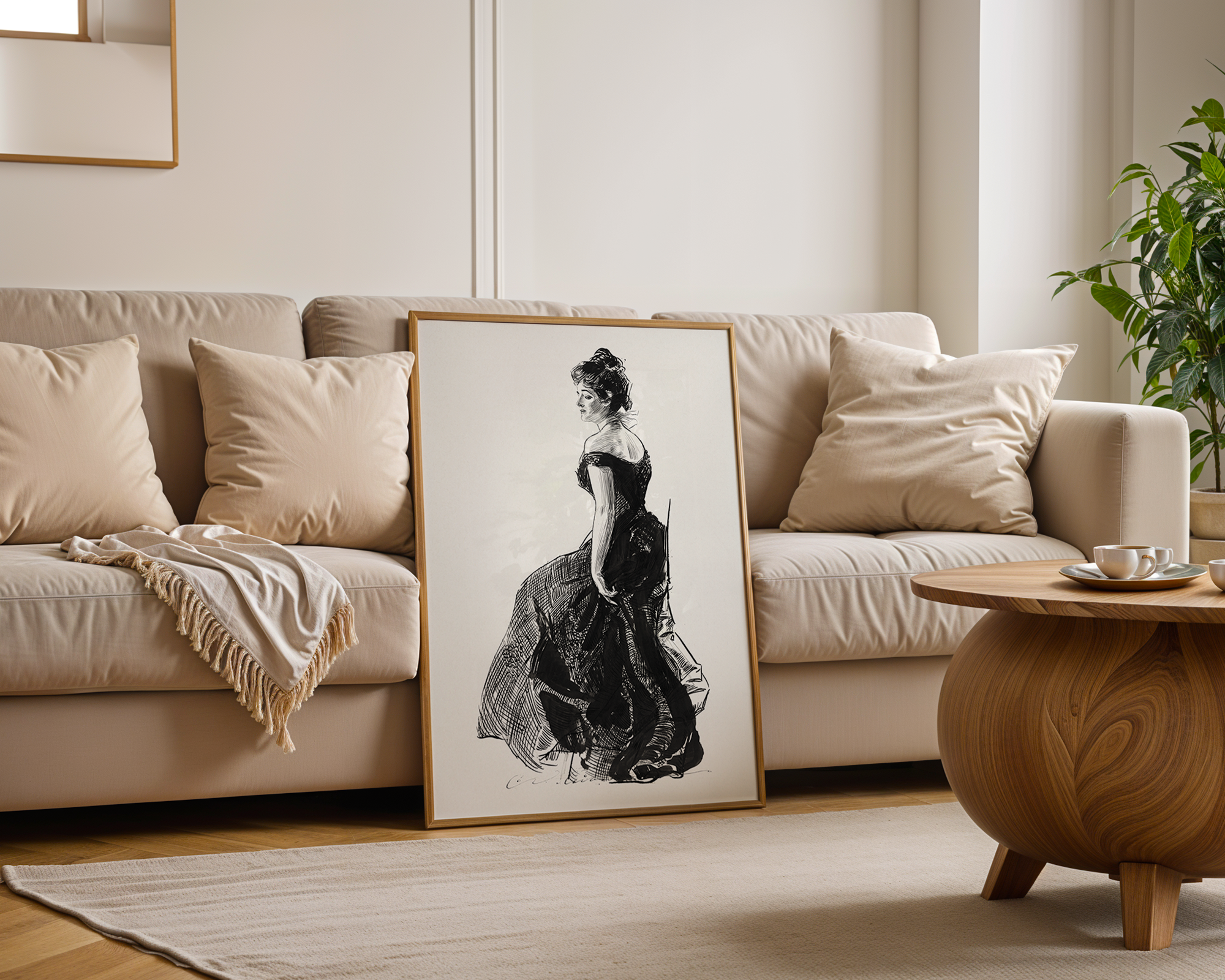 Bild på Woman in black evening dress