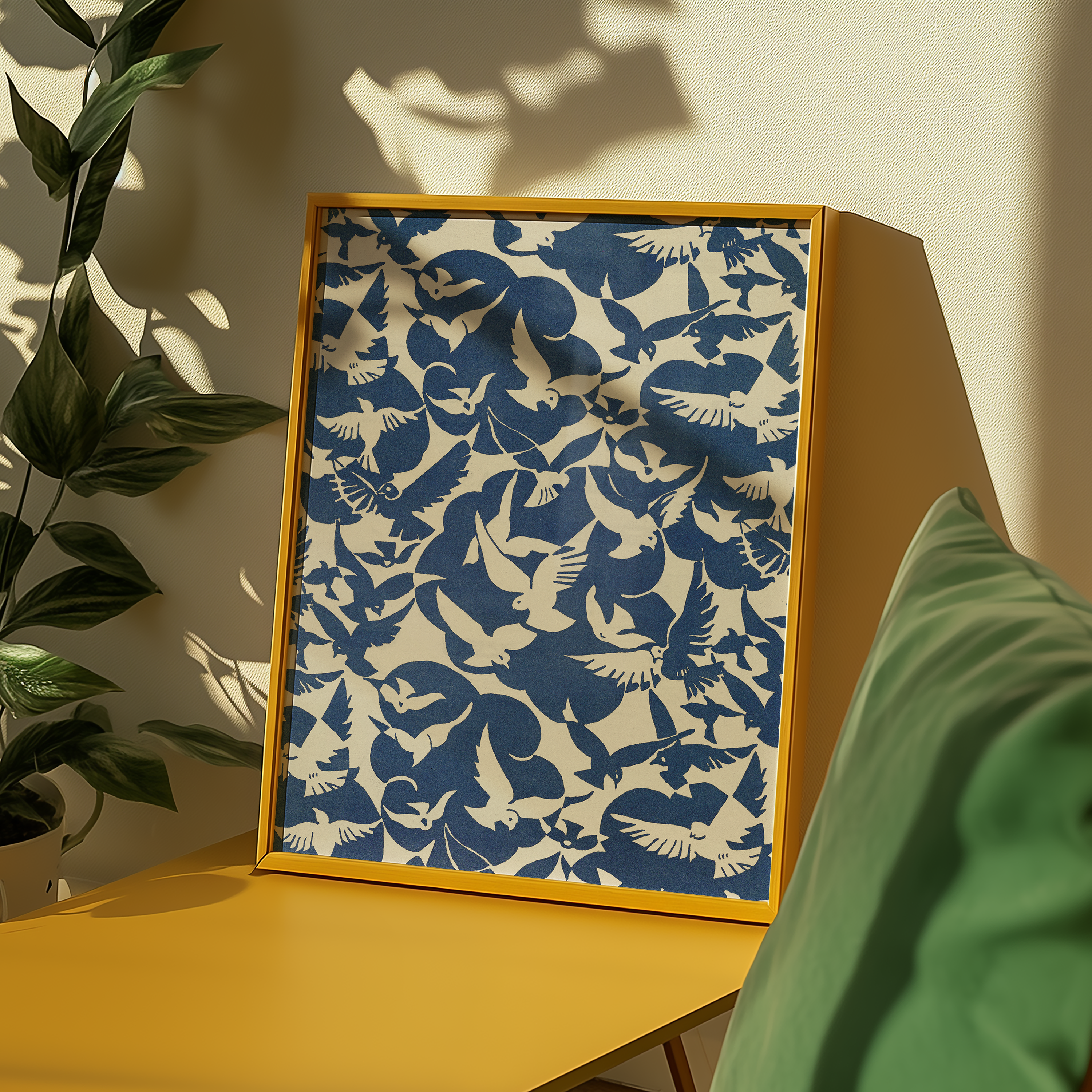 Bild på Pigeons in white and blue