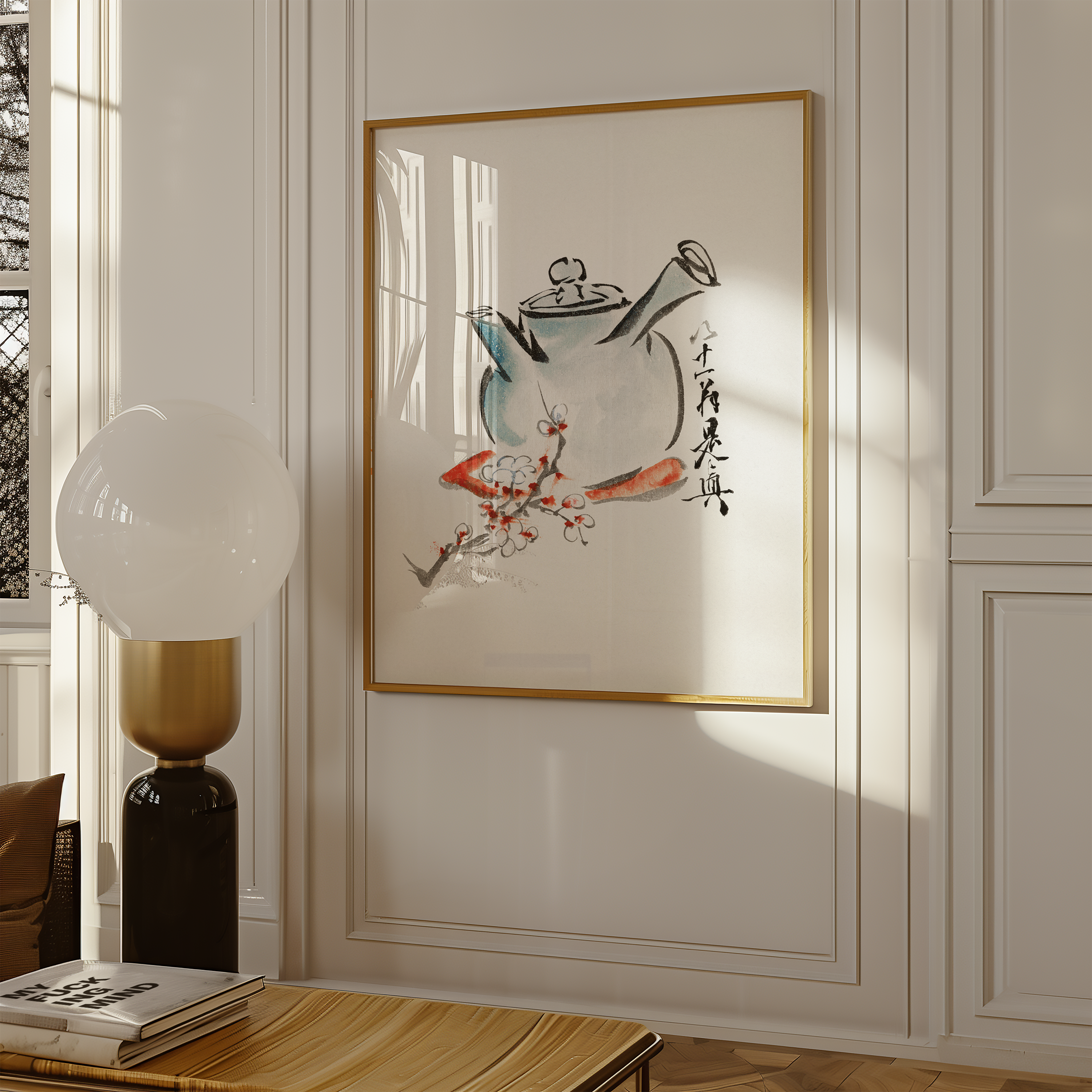 Bild på Teapot with cherry or plum blossoms