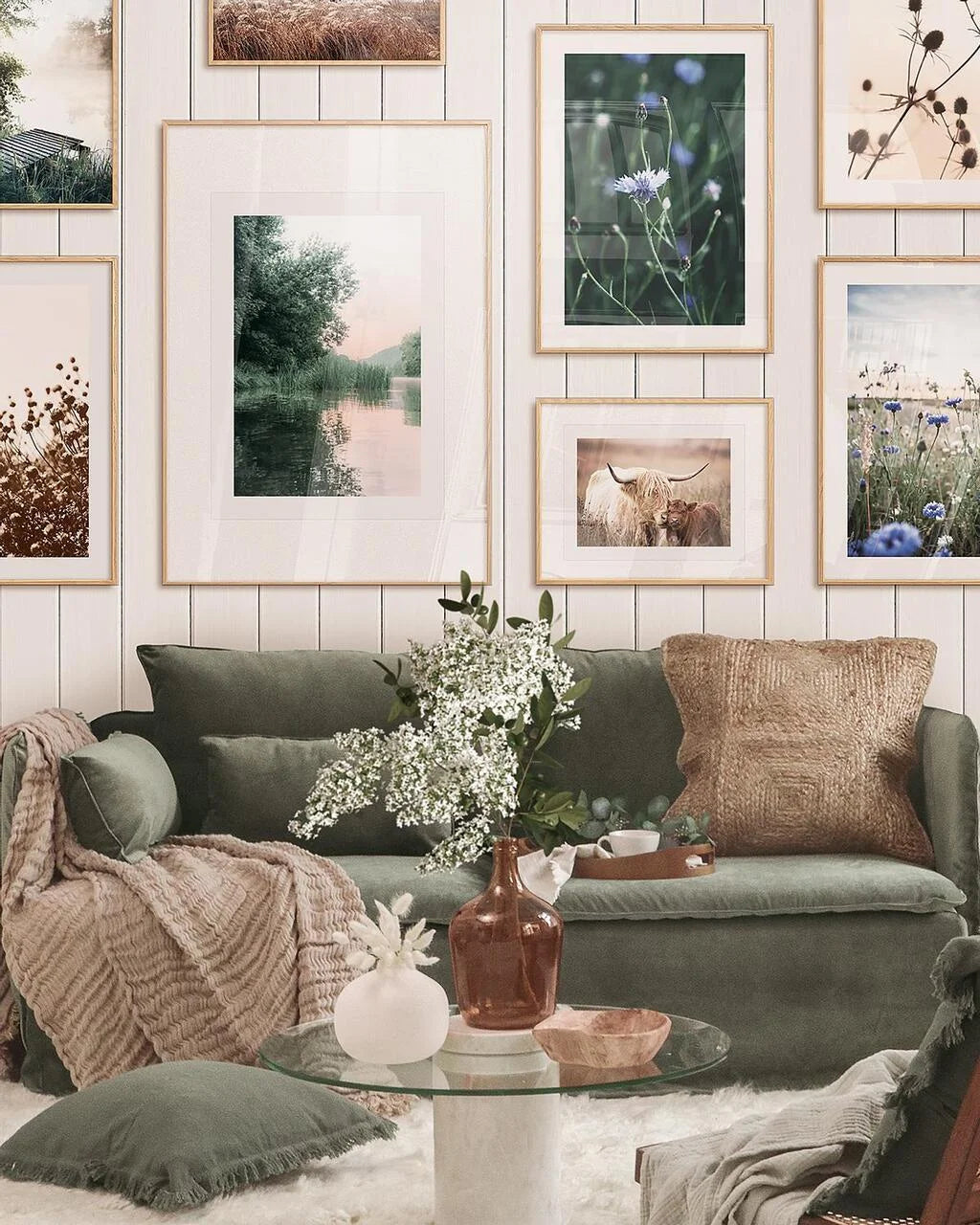 How to Hang a Picture Behind the Sofa