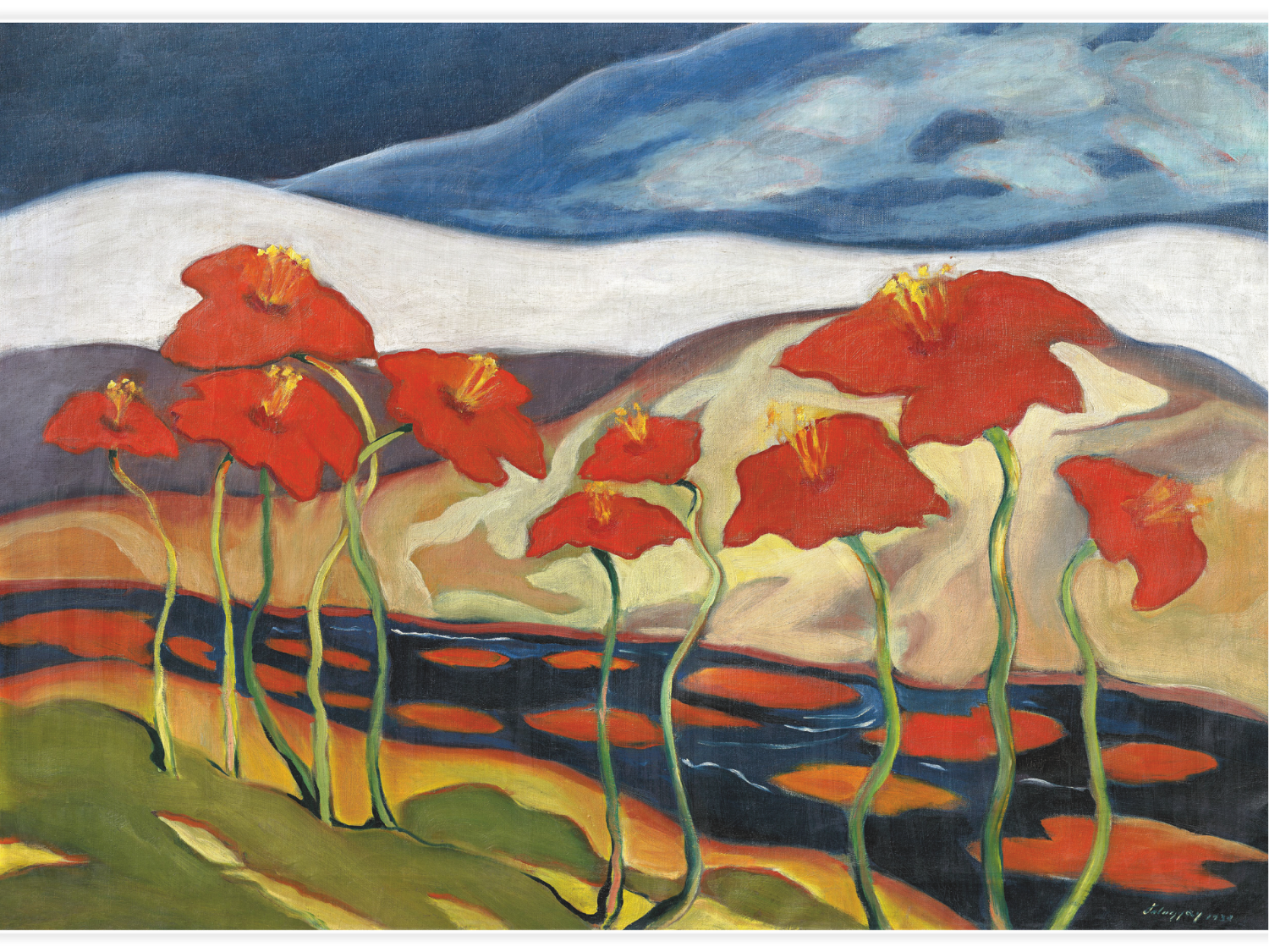 Landscape with Flower