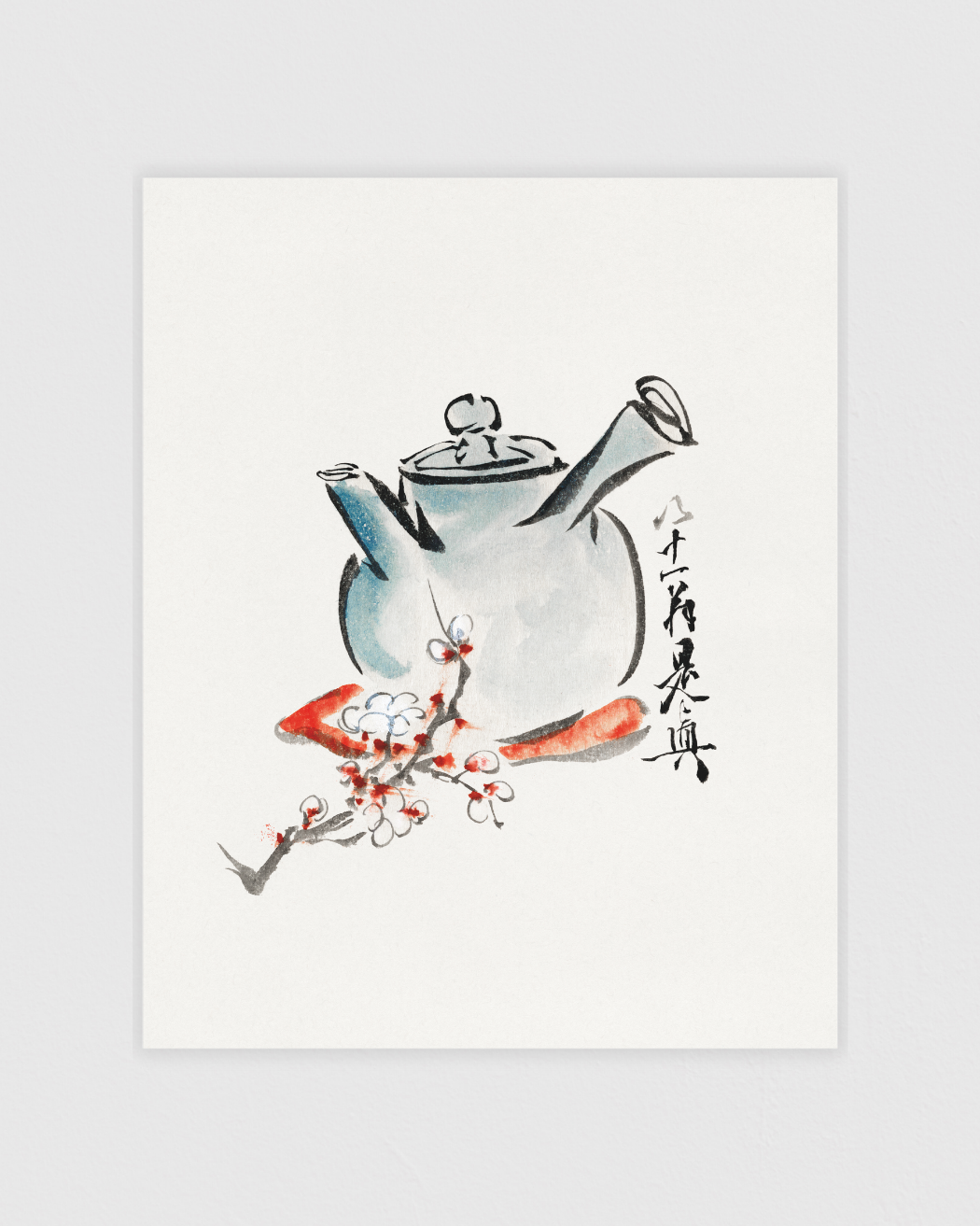 Teapot with cherry or plum blossoms