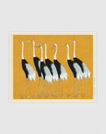 Bild på A traditional portrait of a flock of beautiful Japanese red crown crane