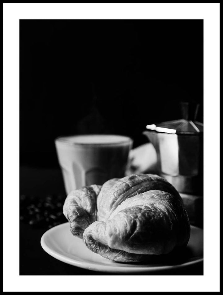 Croissant och Kaffe Poster