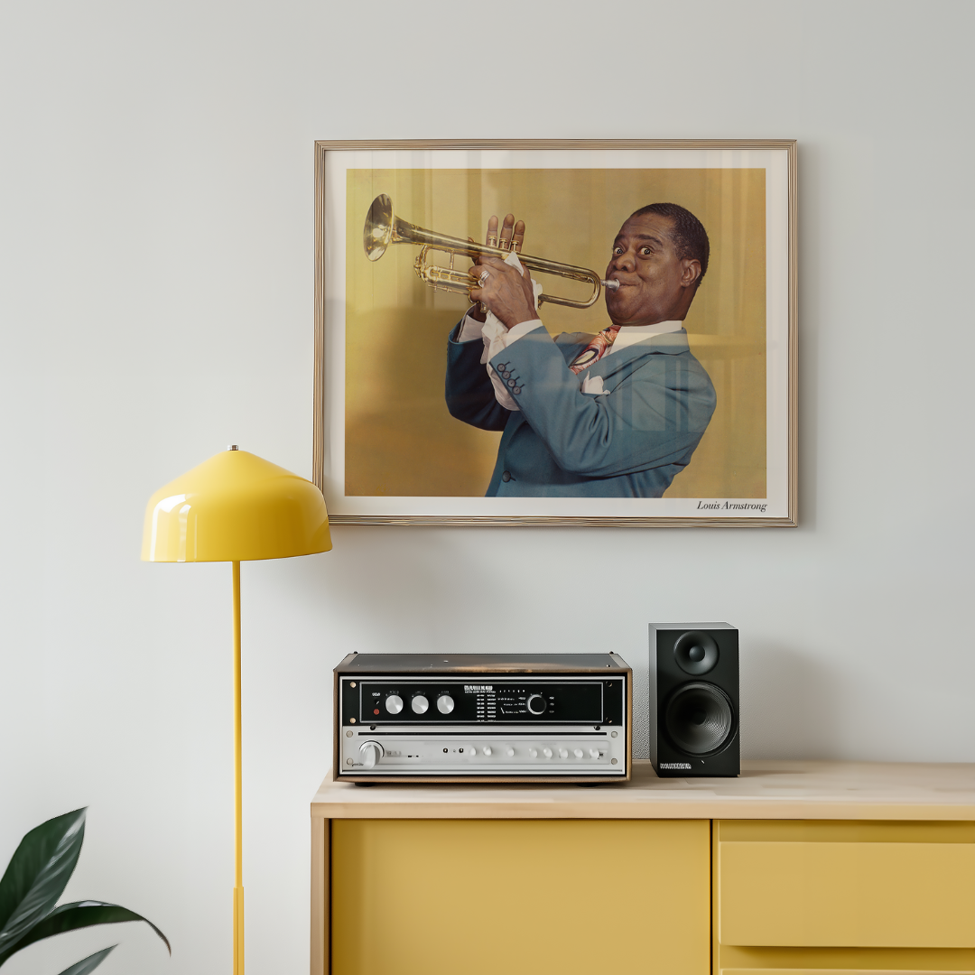 Image of poster with Louis Armstrong vardagsrum