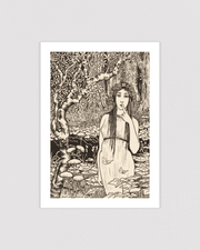 Vrouw in boslandschap